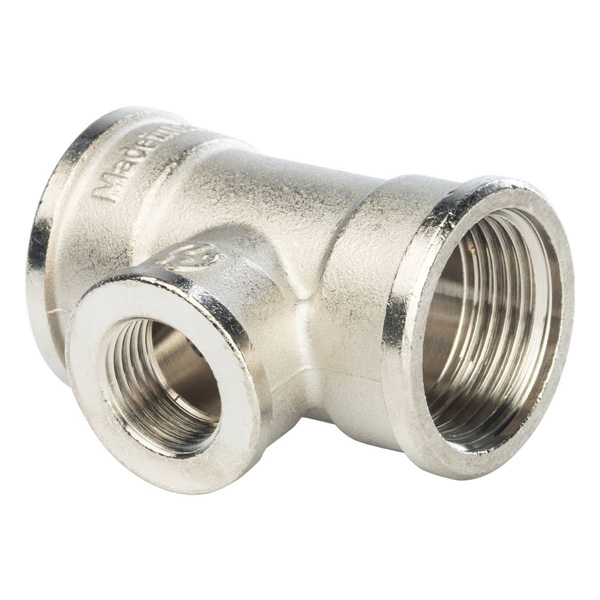 Тройник переходной ВР 3/4" × 1/2" × 3/4" латунь Stout
