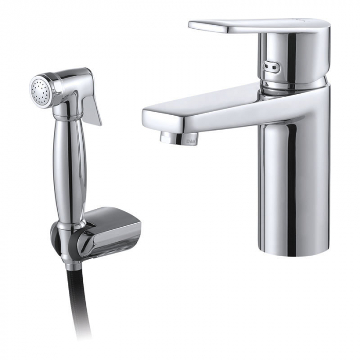 Смеситель для раковины D&amp;K Rhein.Lessing однорукояточный, с гигиеническим душем DA1322601