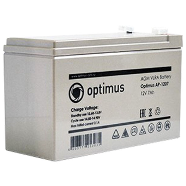 Аккумулятор Optimus АP1207, 7A/h