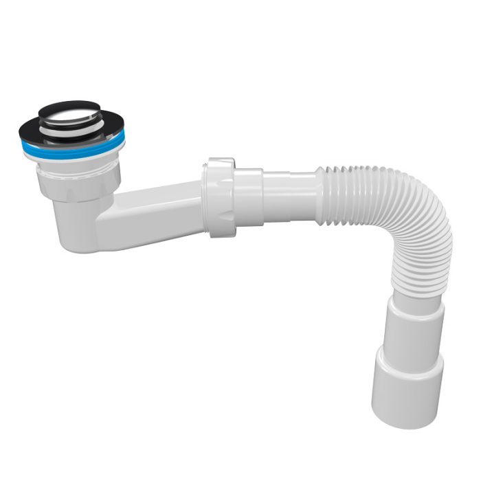 Сифон для душевого поддона Aquanova 1650 1.1/2" низкий, с г.т. вып. 70 мм, клик-клак