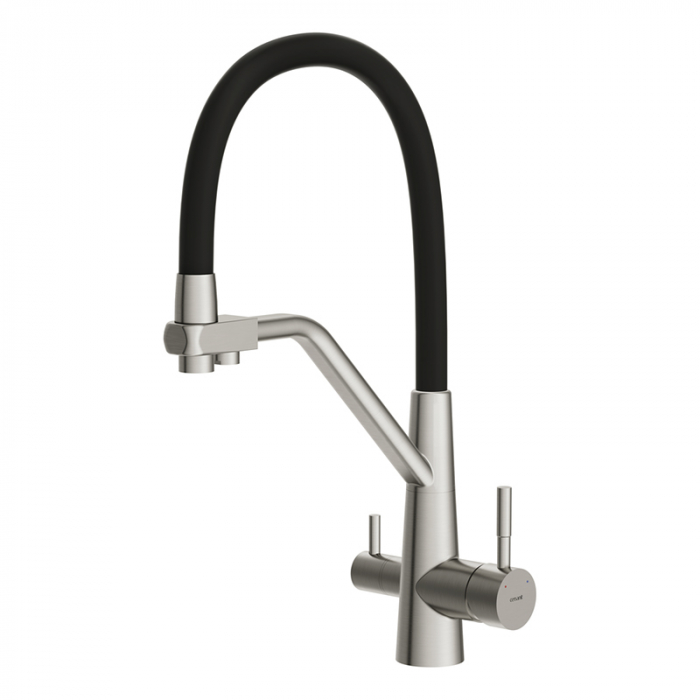 Смеситель для кухни Cersanit VIVO однорычажный с фильтром с гибким изливом сатин