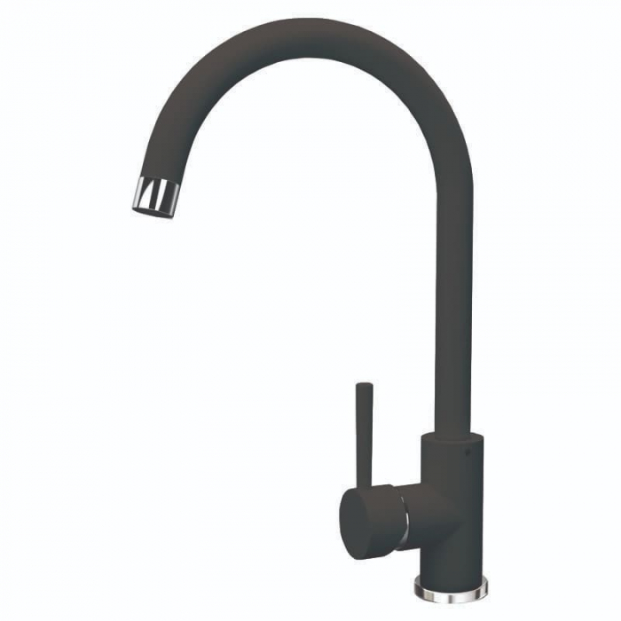 Смеситель для кухни Flortek АЛЬФА FL однорукояточный, антрацит