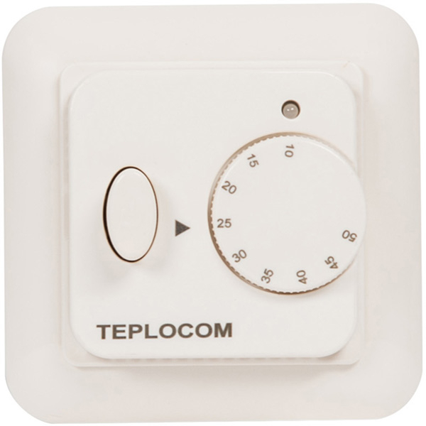 Термостат комнатный TEPLOCOM TSF-220/16A для электрического теплого пола, встраиваемый