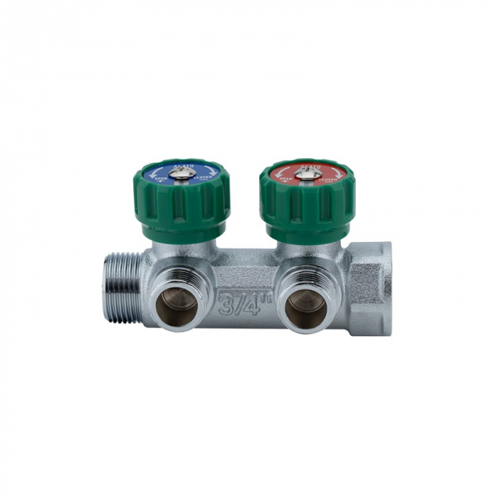 Коллектор с регулировочными клапанами ALATO 0311 3/4"-1/2"×02 латунь