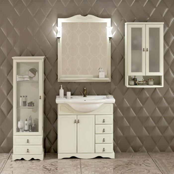 Комплект мебели для ванной комнаты Opadiris КЛИО 80, слоновая кость