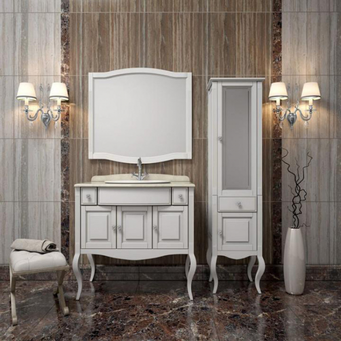 Комплект мебели для ванной комнаты Opadiris ЛАУРА 100, белый матовый