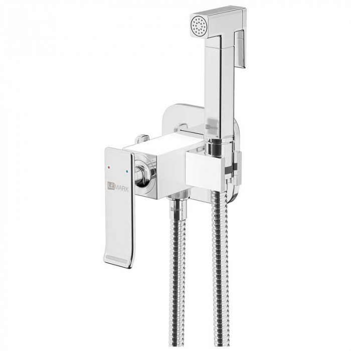 Смеситель для гигиенического душа LeMark CONTEST LM5820CW однорукояточный, встраиваемый в стену, хром/белый