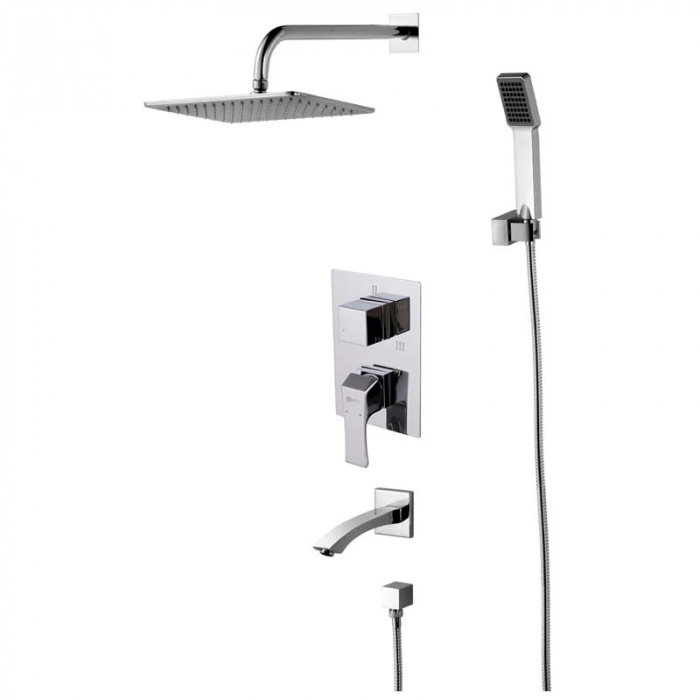 Смеситель для ванны LeMark UNIT LM4522C однорукояточный, встраиваемый в стену, хром