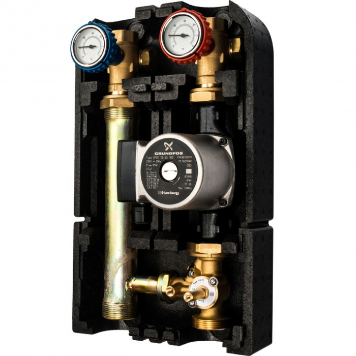 Насосная группа с трехходовым приводным смесителем DN32 (1.1/4") Stout SDG-0007-003202 с насосом Grundfos UPSO 32-65