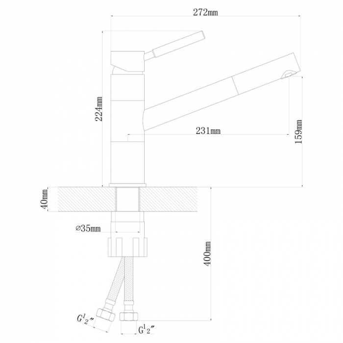 Смеситель для кухни Flortek ФИТА FL однорукояточный, капучино