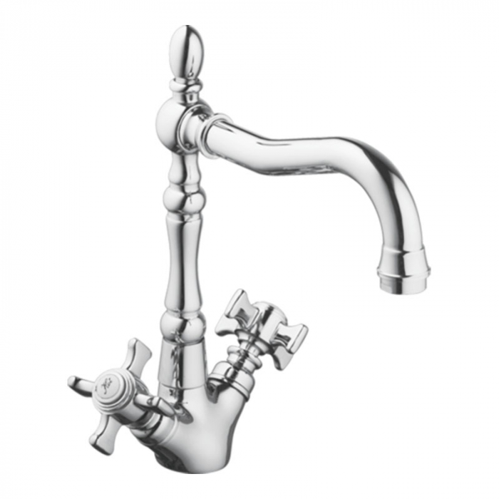 Смеситель для кухни Haiba HB4324 двухрукояточный, хром