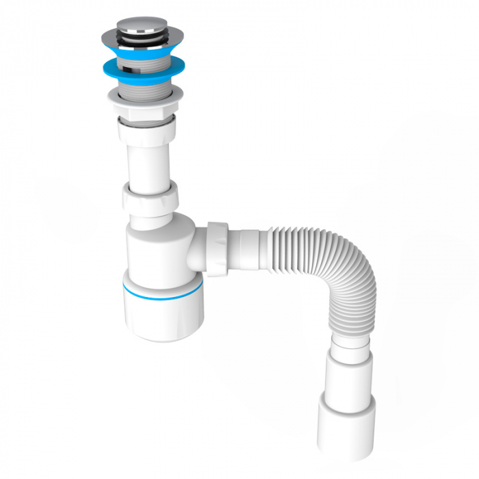Сифон для раковины Aquanova 1010 click-cluck, 1.1/2"×32 с г.т. 32×40/50