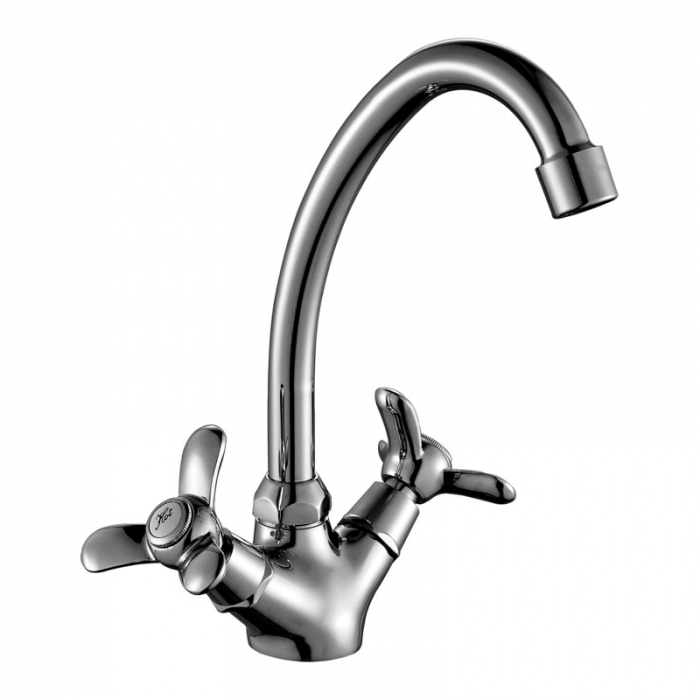 Смеситель для кухни Rossinka Q02-71 двухрукояточный