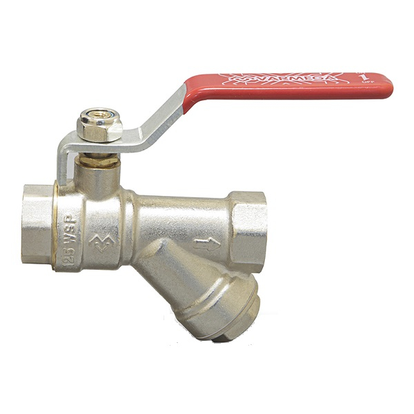 Кран шаровой с фильтром Varmega VM02902 DN20 (3/4") в-в рыч. латунь