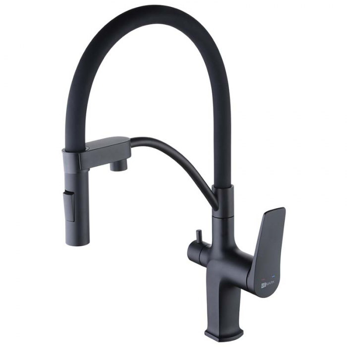 Смеситель для кухни LeMark BRONX LM3761BL однорукояточный, с переключателем на фильтр, черный