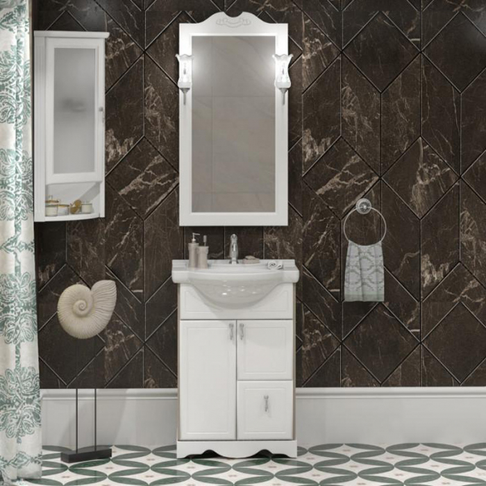 Комплект мебели для ванной комнаты Opadiris КЛИО 50, белый матовый