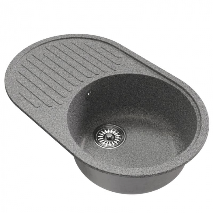 Мойка из искусственного камня MixLine КОМФОРТ МЛ-ГМ16 730x460/180 темно-серая