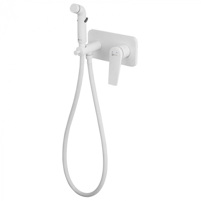 Смеситель для гигиенического душа LeMark BRONX LM3720MW однорукояточный, встраиваемый в стену, белый/матовый