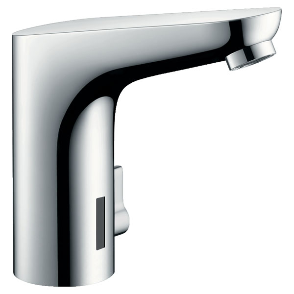 Смеситель для раковины Hansgrohe Focus сенсорный, 130, со сливным гарнитуром, с регулировкой температуры, питание от батареек (31171000)