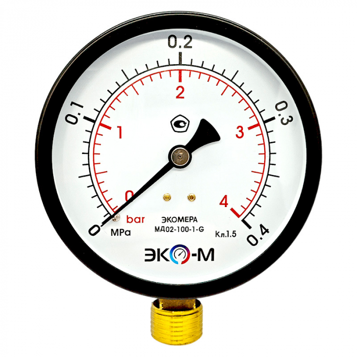 Манометр технический ЭКОМЕРА МД02-100мм 0..0,4МПа М20х1,5 (исп.2)