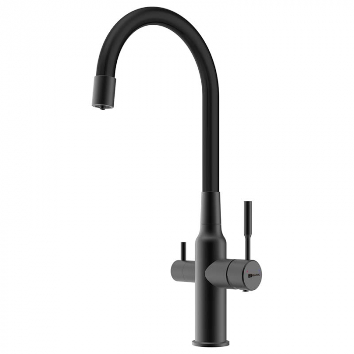 Смеситель для кухни LeMark EXPERT LM5083BL-Black однорукояточный, с переключателем на фильтр, черный/черный