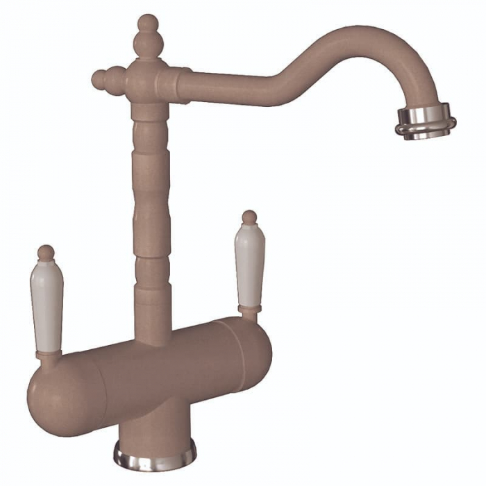 Смеситель для кухни Flortek АРИЯ FL однорукояточный, с подключением к фильтру, песочный