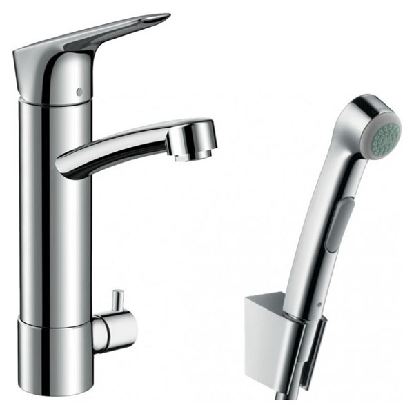 Смеситель для раковины Hansgrohe Logis однорукояточный, 190, с гигиеническим душем, хром (31515000)