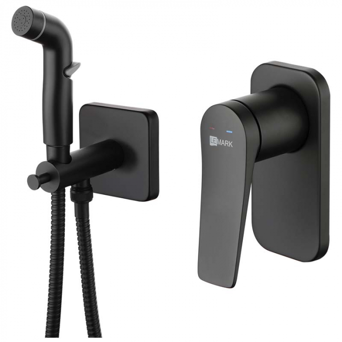 Смеситель для гигиенического душа LeMark BRONX LM3719BL однорукояточный, встраиваемый в стену, черный