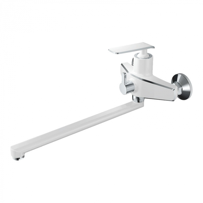 Смеситель для ванны Haiba HB22548-8 однорукояточный, длинный излив, белый/хром