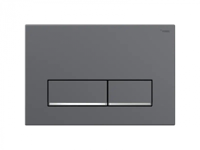 Панель смыва РЕХАУ NOVA LONG 002 с прямоугольными клавишами, пластик, графит,матовый,  нижняя полоса клавиш хром, глянцевый