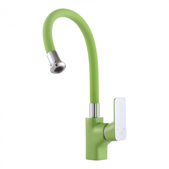 Смеситель для кухни D&amp;K Berlin.Humboldt однорукояточный, зеленый/хром DA1432912