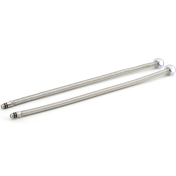 Гибкая подводка для смесителя из нерж. гофр. трубы 1/2"×М10 гайка-штуцер L=0,4 м (пара)